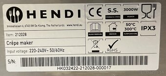 Profesionálna platňa na palacinky HENDI 212028 – 3000 W - 2