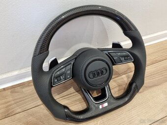 AUDI VOLANT KARBONOVY ZKOSENY s airbagom a RS padlami - 2