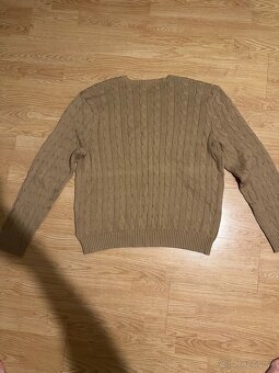 Sveter vrkoč Polo Ralph cable knit sveter béžový oldmoney - 2
