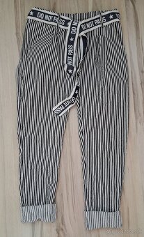 čierno biele pásikavé nohavice, uni - 2