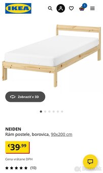 Postel IKEA + nastaviteľný rošt - 2