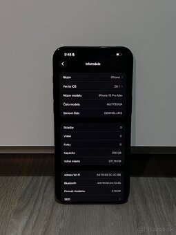 iPhone 15 Pro Max 256GB / Zdravie Baterie 87% - 2