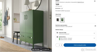 IKEA IDÅSEN Skrinka s dvierkami, tmavozelená, 80x47x119 - 2