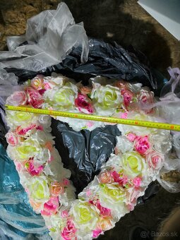 Srdce na auto svadobná dekorácia - 2