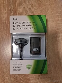 XBOX 360 - nabíjačka s baterkou + extra kábel - 2