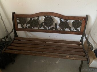 Záhradná lavička drevo + kov (rustikálny štýl) - 2