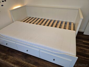 IKEA HEMNES rozkladacia postel s 3 zásuvkami + matrac - 2