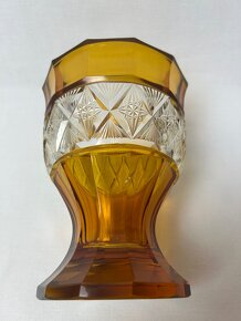 Vaza Brusene, žlté sklo - 2