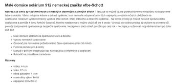 Efbe Schott 912 - domáce solárium - 2