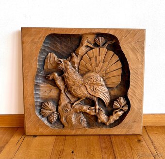 Starý vyřezávaný dřevěný obraz - 2