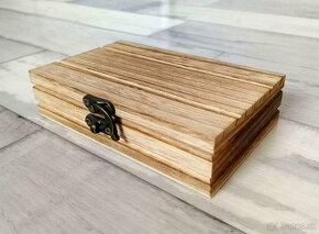 Štýlový drevený motýlik - set s brošňou - 2