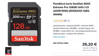 Predam pamatovu kartu 128 GB - 2