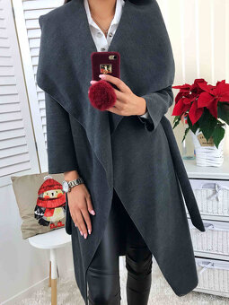 Dámsky dlhý kabát na prechodné obdobie - 2