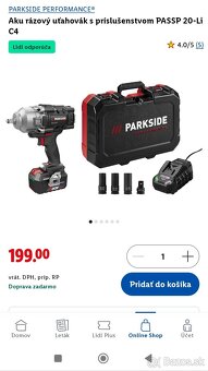 Aku rázový uťahovák Parkside performance - 2