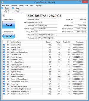 HDD 250GB 2,5" SATAIII - 2