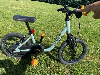 Detský bicykel s odrážadlom 2v1, 14-palcový zelený - 2