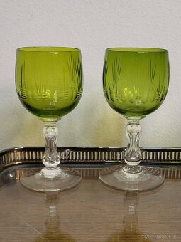 Zelené sklenené poháre – Sada 7 ks - 2