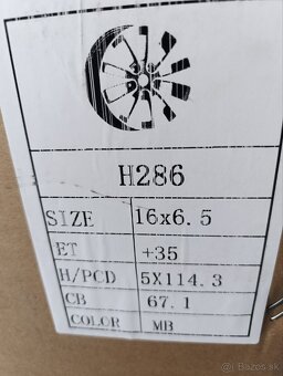 Hlinikové disky 5x114.3 R16x6.5 ET35 - 2