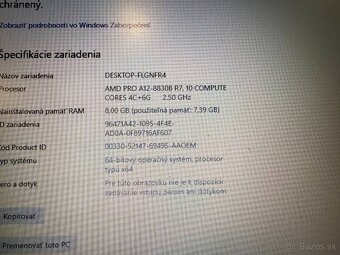 Predám nekompletný notebook Lenovo A475 na diely alebo doskl - 2