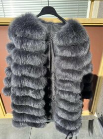 Kožušinový kabát dark grey - 2