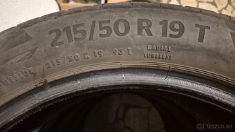 Predám sadu letných pneu Continental EcoContact 6 215/50/R19 - 2