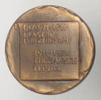Medaila 1971 Sto rokov učiteľského vzdelávania v Turci - 2