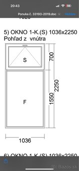 Predám nové plastové okno 1036x2250mm - 2