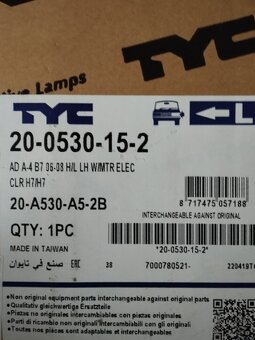 AUDI Světlomet TYC 20-0530-15-2 - 2