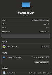 ZÁRUKA / APPLE MacBook Air M1 Silver / 256GB SSD / 8GB RAM - 2