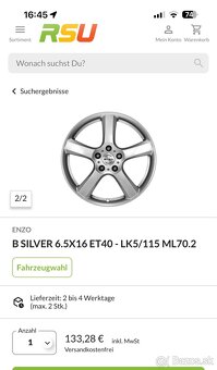 ENZO B-Silver ALU disky 6,5JX16 - 2