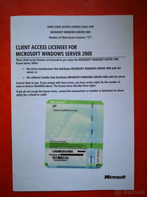 Predám CAL 5 clients pre Windows server 2008/2008 R2 - 2