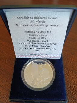 Strieborná medaila - SNP - 80. výročie - 2