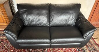 Černá kožená sedačka,5843 - 2