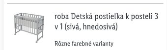 Roba detská postieľka 3v1 - 2