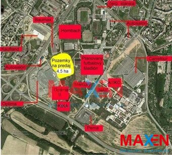 Predaj: MAXEN, Stavebný pozemok pri OC OPTIMA, 43 714 m2, - 2