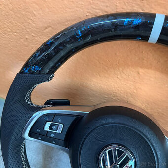 VOLANT VOLKSWAGEN R RLINE GTD GTI - KOZA / Modry KARBÓN - 2