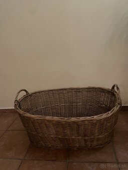Veľký prúteny kôš 80/55 cm retro - 2