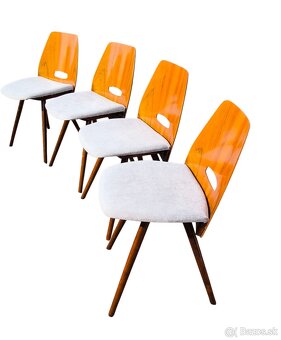 Dizajnové retro stoličky F. Jirák, po renovácii 4ks - 2
