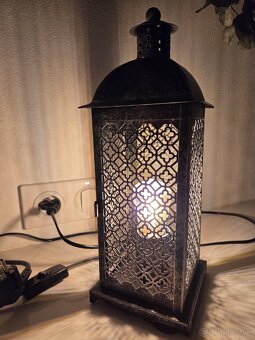 Elektrický lampáš vo farbe čierna patina - 2
