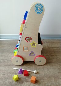 Chodítko detský drevený vozík 6v1 - 2