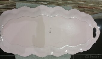 Růžový porcelán, velký podnos, Chodov - 2