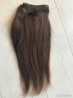 Clip in živé vlasy - hnedá - 2
