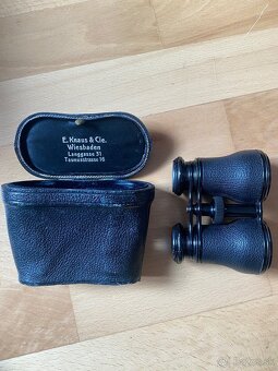 Starý divadelný ďalekohľad (opera glasses) s koženým puzdrom - 2