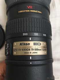 Predám profi Nikkor AF-S VR-NIKKOR 70-200 2.8G ED Nikon - 2