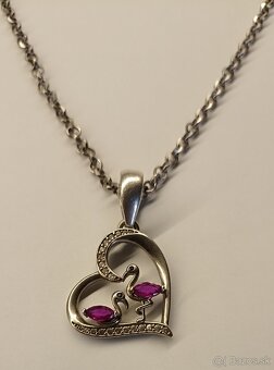 Strieborná retiazka s príveskom labutí - 2