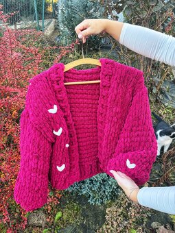 Puffy svetríky, čiapky, sály a deky - handmade - 2