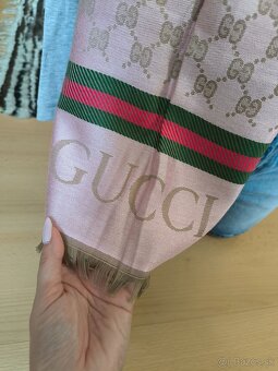 Luxusný dámsky šál Gucci - ružový - 2