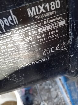 Predám miešačku Sheppach 180l - 2