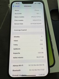 Vymením IPhone 14plus 85% batéria - 2