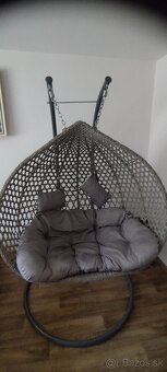 Závesné kreslo pre 2 osoby sivé - 2